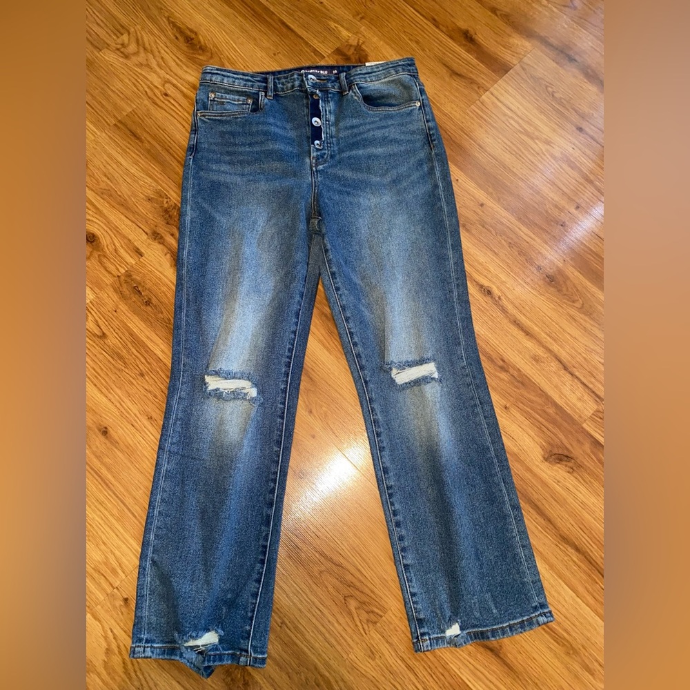 Tractr BLU Women’s High Rise Straight Jeans Button Fly Size 29 NWT